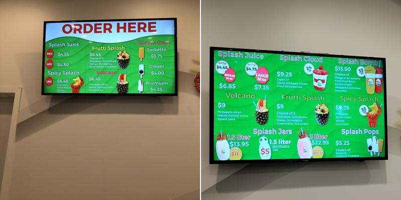 Paradise Splash Menu