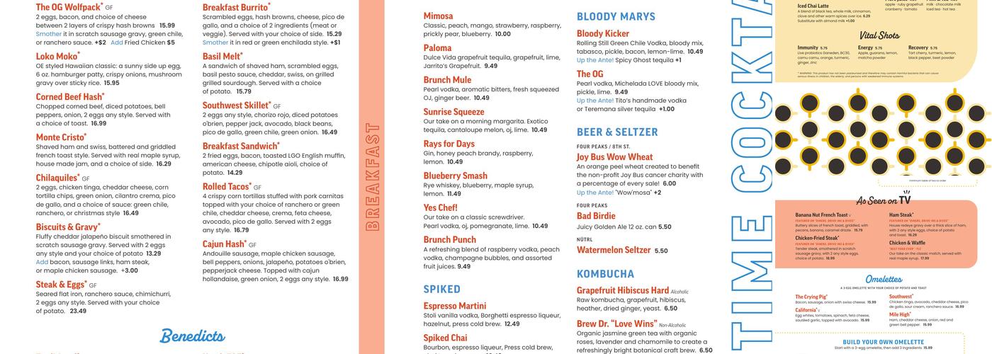 Over Easy Menu