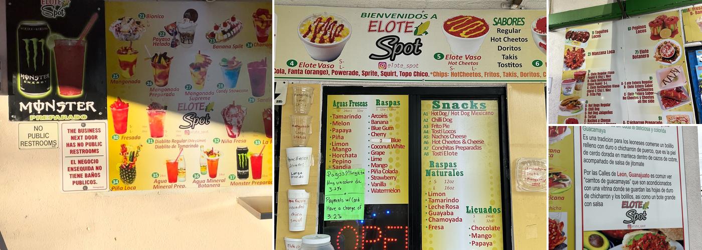 Elote Spot Menu