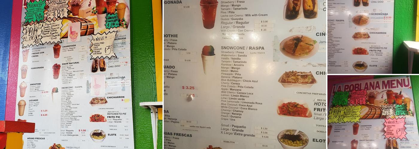La Poblana Menu