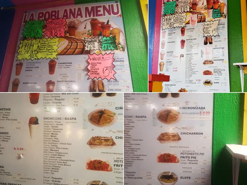 La Poblana Menu