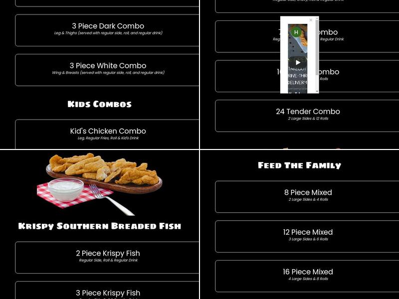 Hartz Chicken Buffet Menu
