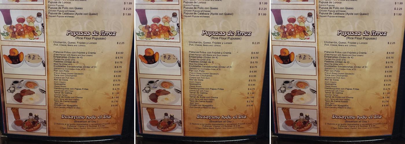 Restaurante y Pupuseria Olocuilta #3 Menu