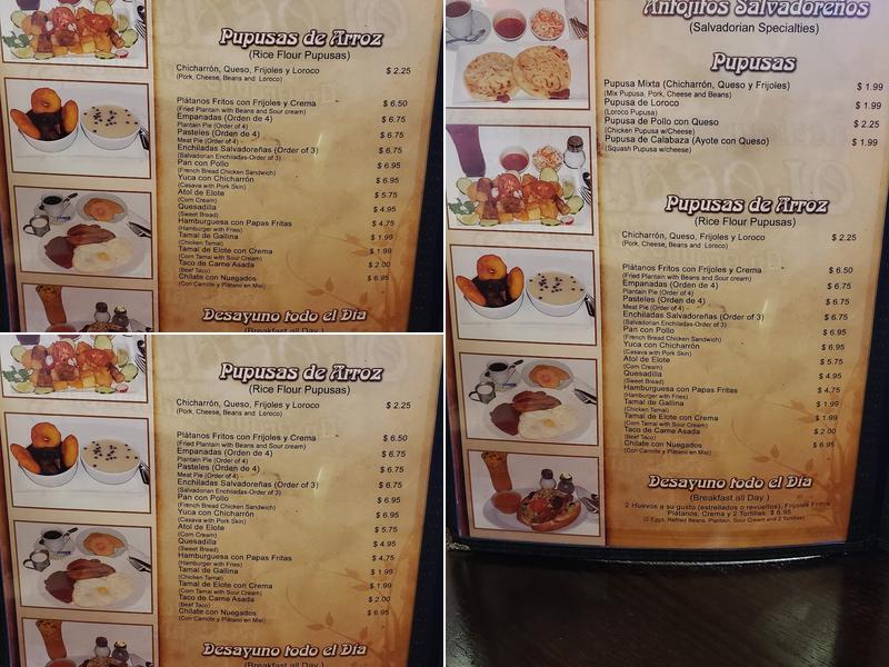 Restaurante y Pupuseria Olocuilta #3 Menu