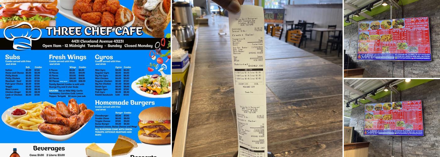 Three Chef's Cafe Menu