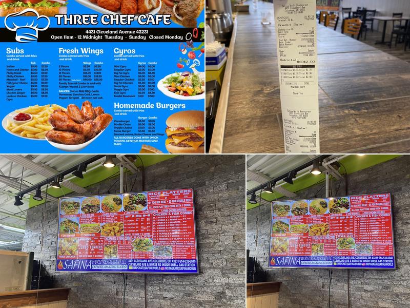 Three Chef's Cafe Menu