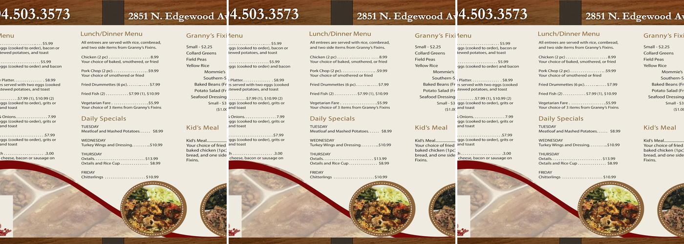 Annie Ru's Carryout and Catering Menu