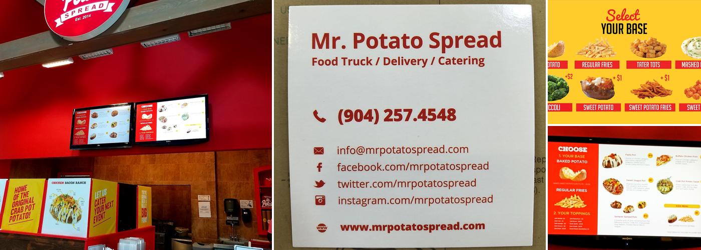 Mr. Potato Spread Menu