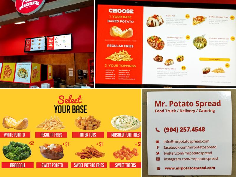 Mr. Potato Spread Menu