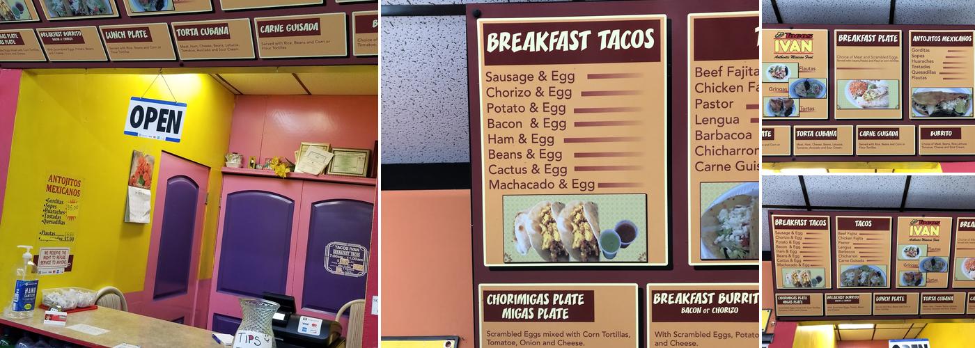 Tacos Ivan Menu