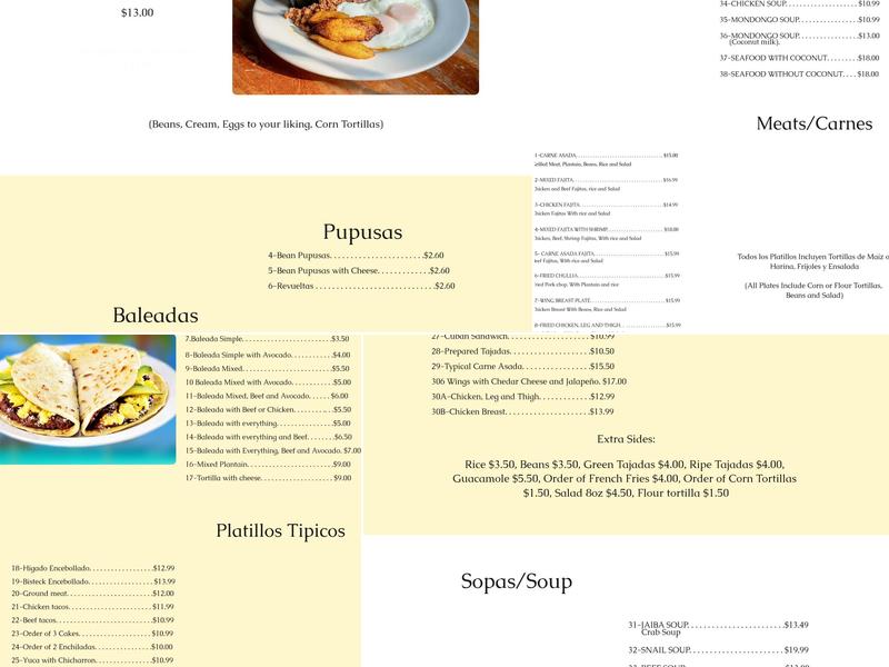 El Merendero Menu
