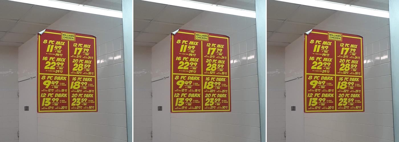 Williams Fried Chicken Menu