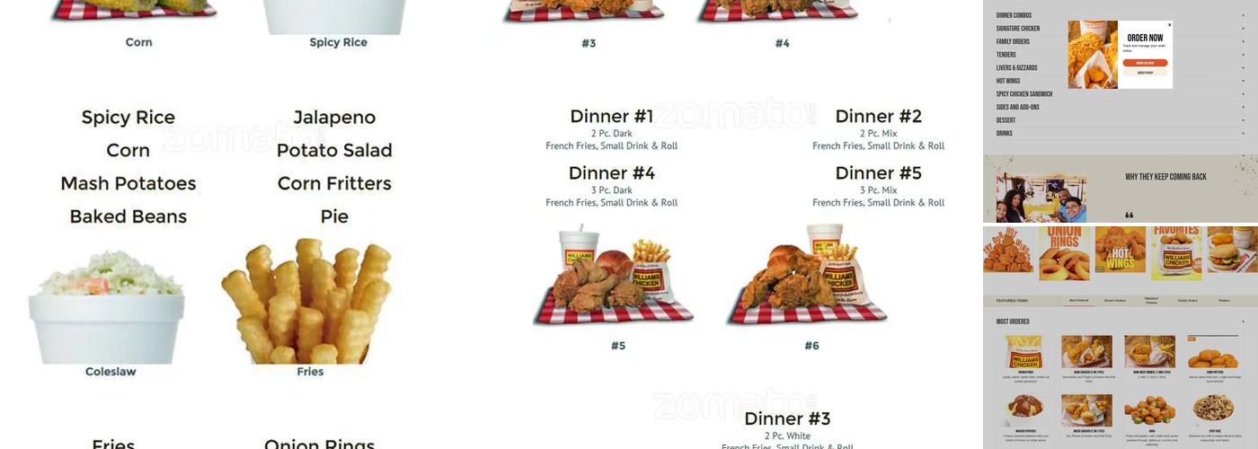 Williams Fried Chicken Menu