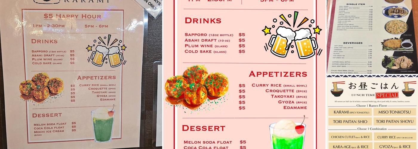 Karami Ramen Menu