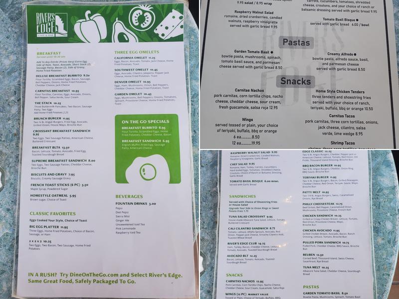 Admiral Baker Club House Menu