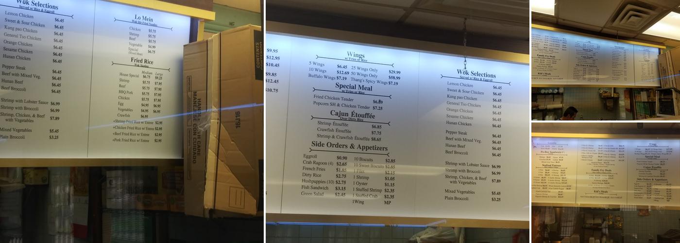 Thang's Fish & Chicken Menu