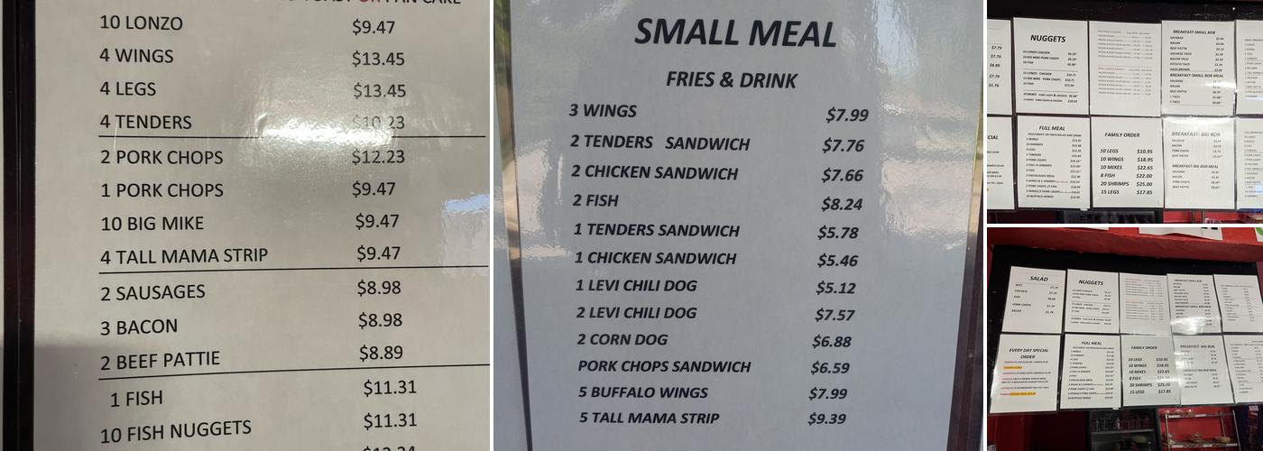 Log Cabin Menu