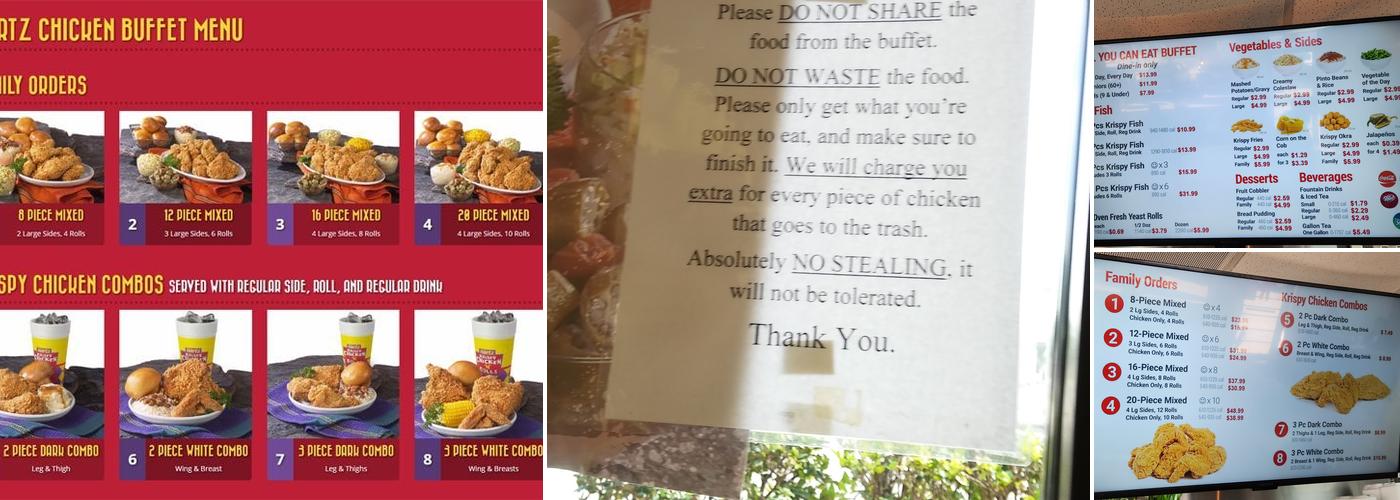 Hartz Chicken Buffet Menu