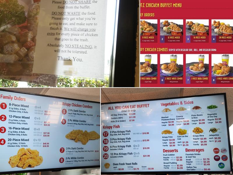 Hartz Chicken Buffet Menu