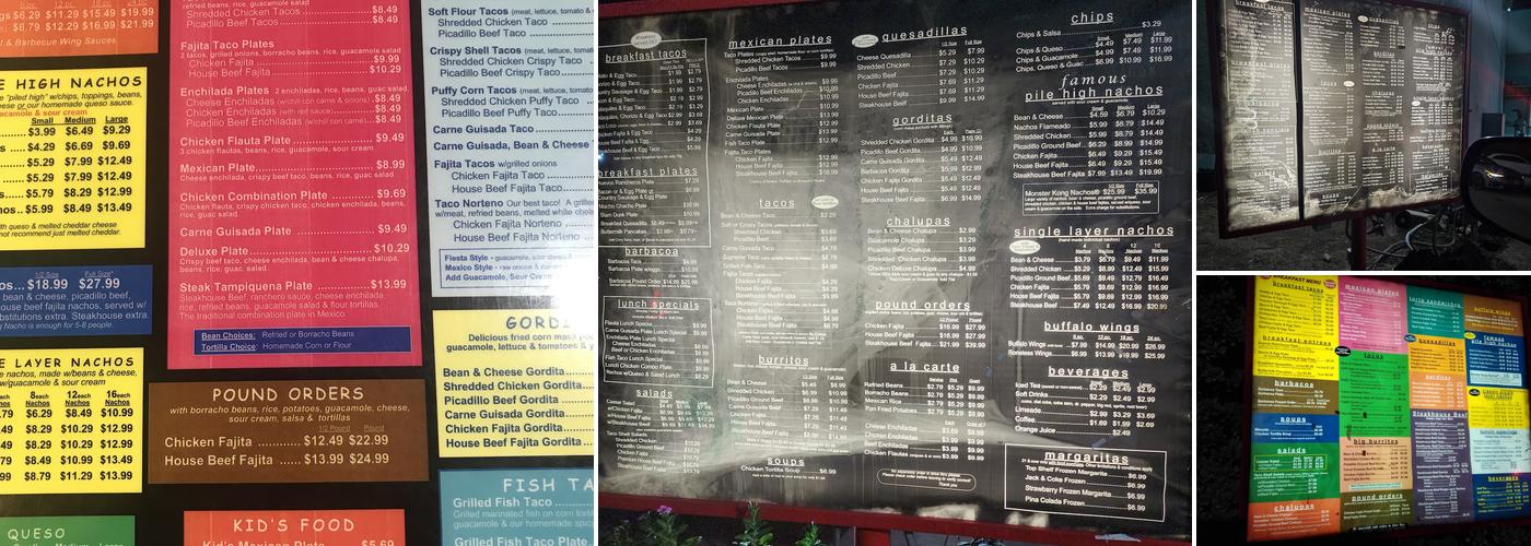 Chacho's Menu