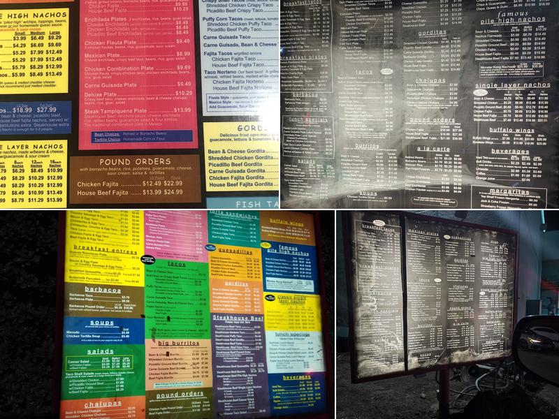 Chacho's Menu