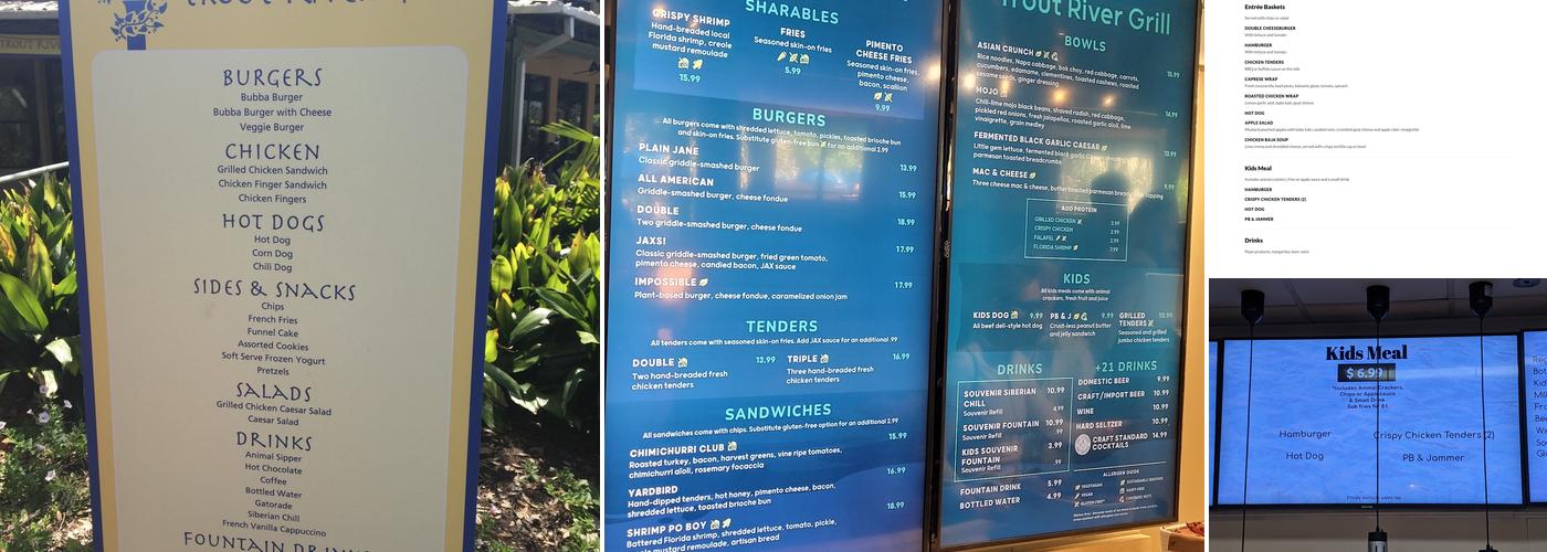 Trout River Grille Menu