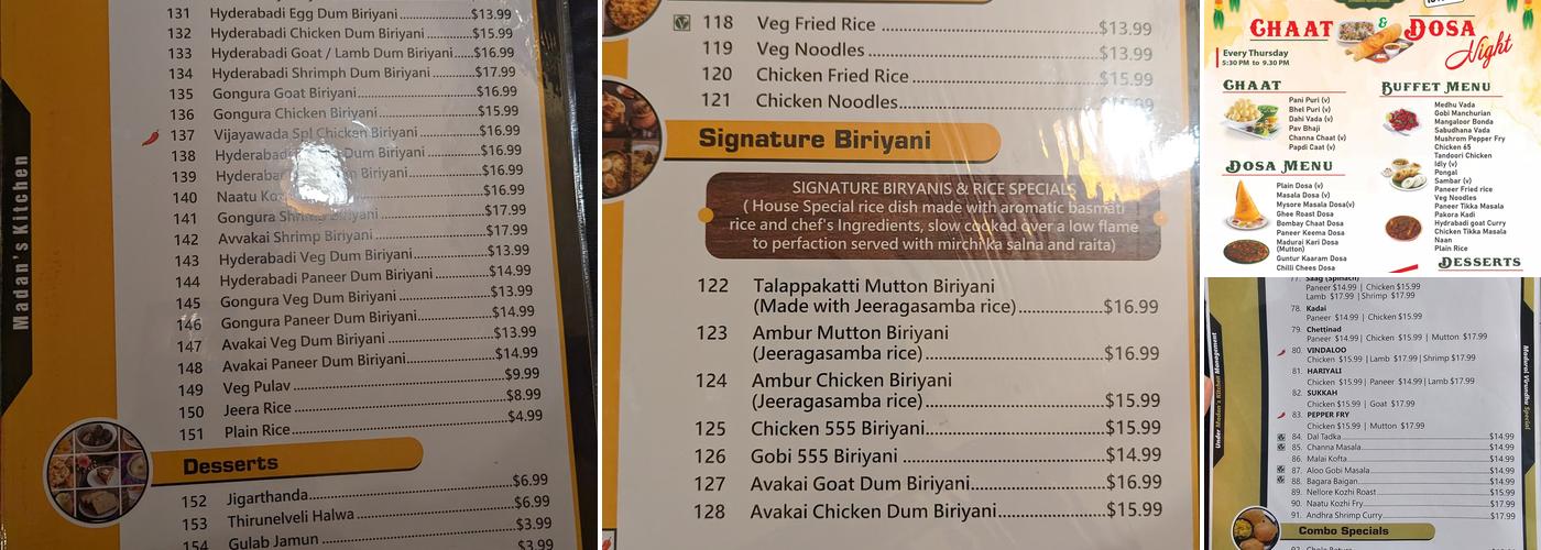 Madurai Virundhu Menu