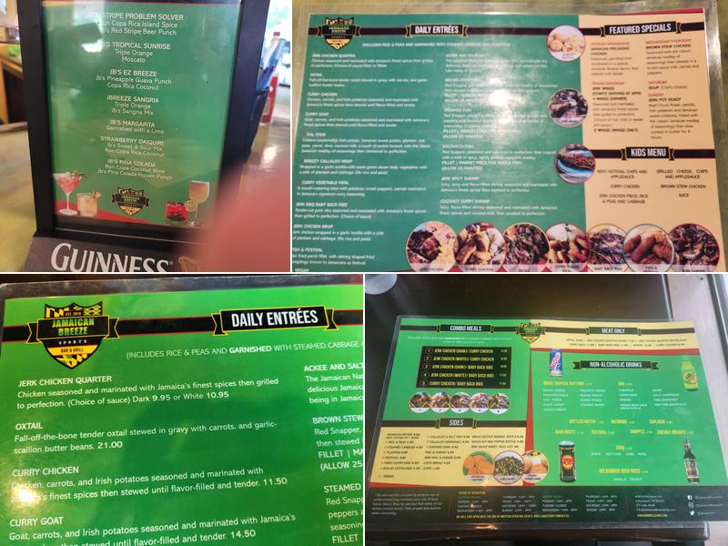 Jamaican Breeze Sports Bar & Grill Menu