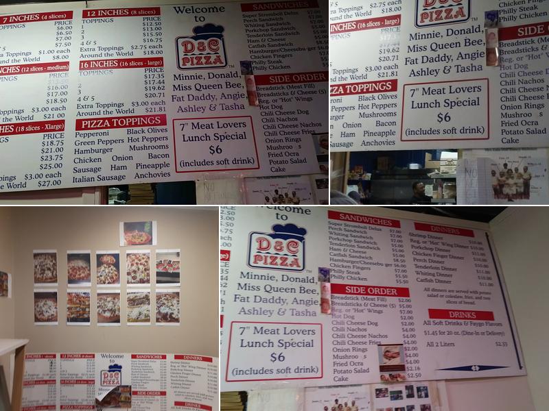 D & C Pizza Menu