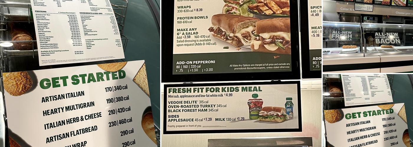 Subway Menu