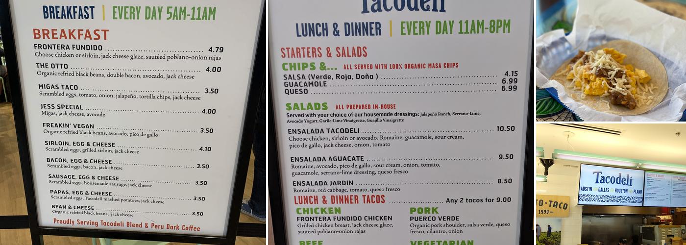 Tacodeli Menu