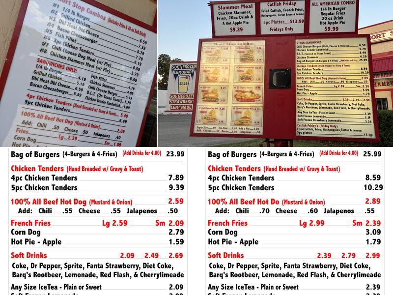 Short Stop Menu