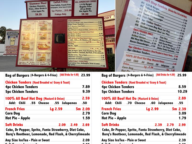 Short Stop Menu