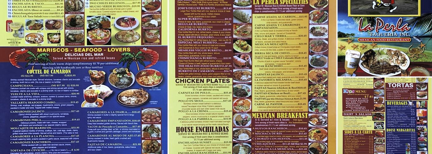 La Perla Taquería Menu