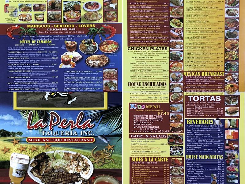 La Perla Taquería Menu