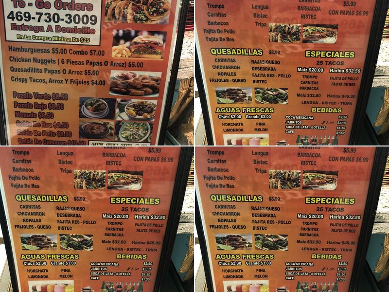Chachacha Menu