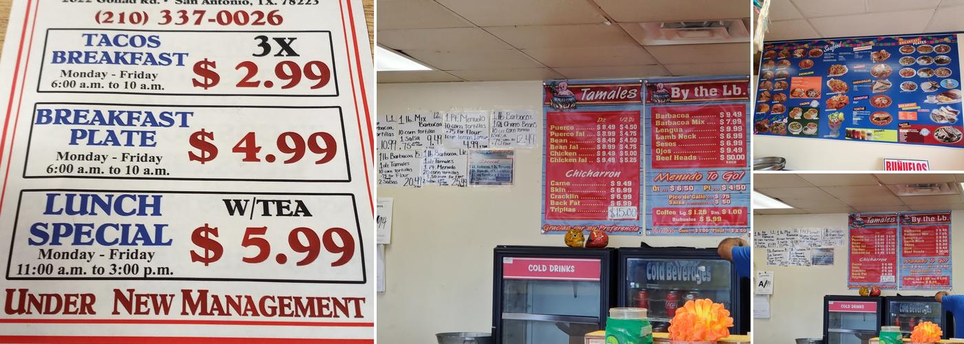 Jimenez Barbacoa Menu