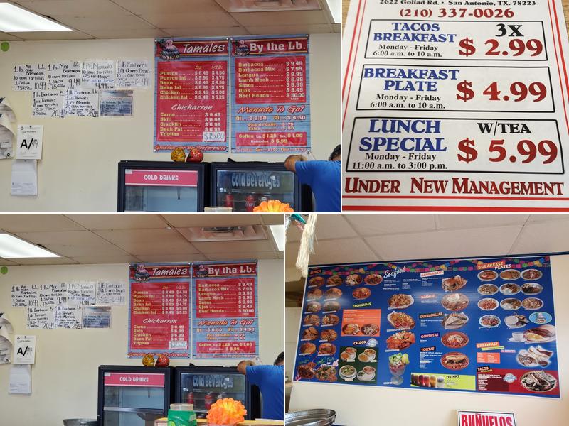 Jimenez Barbacoa Menu
