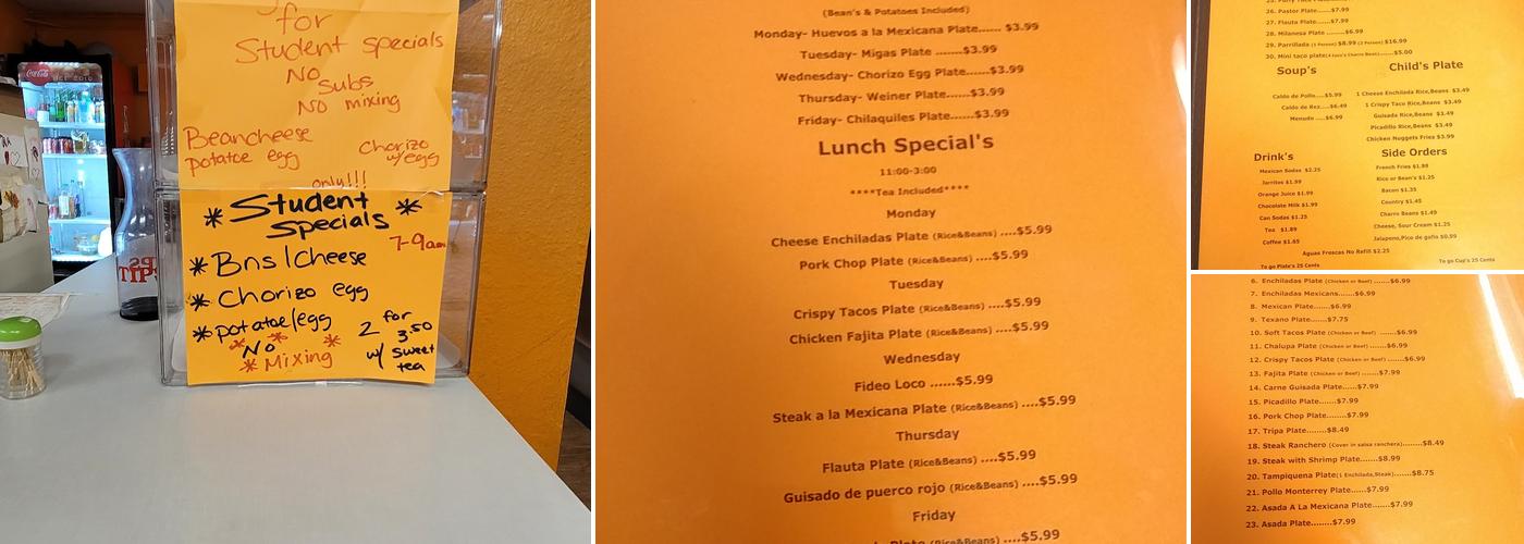 Antojitos El Alamo Restaurant Menu