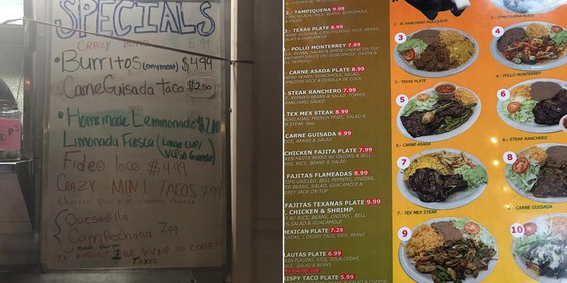 Crazy Taco Menu