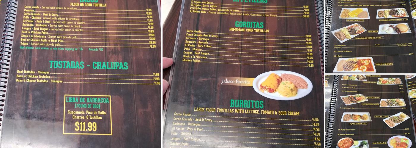 Mi Guadalajara Menu