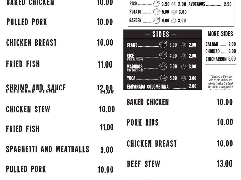 Mana Spanish food Menu