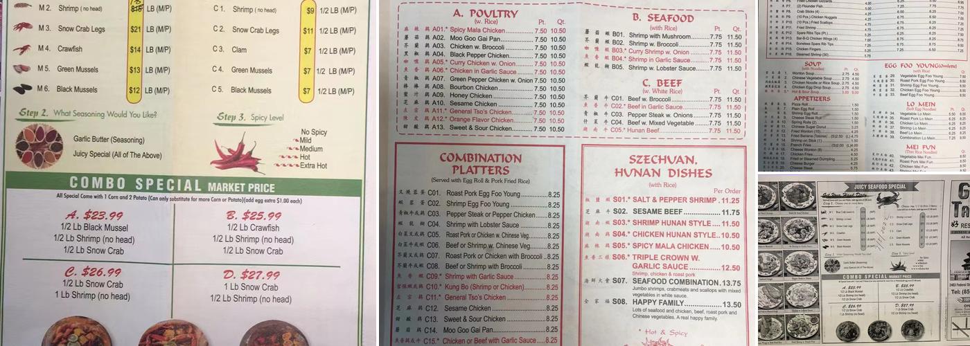Great Taste Menu