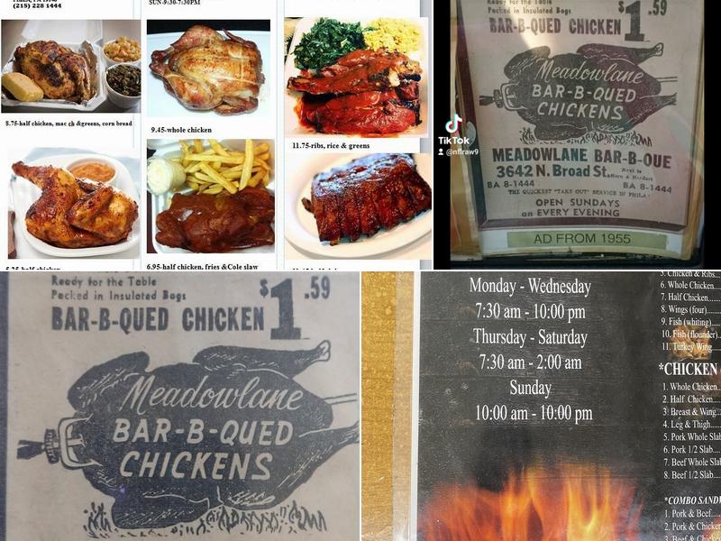 Meadowland Bar-B-Qued Chickens Menu