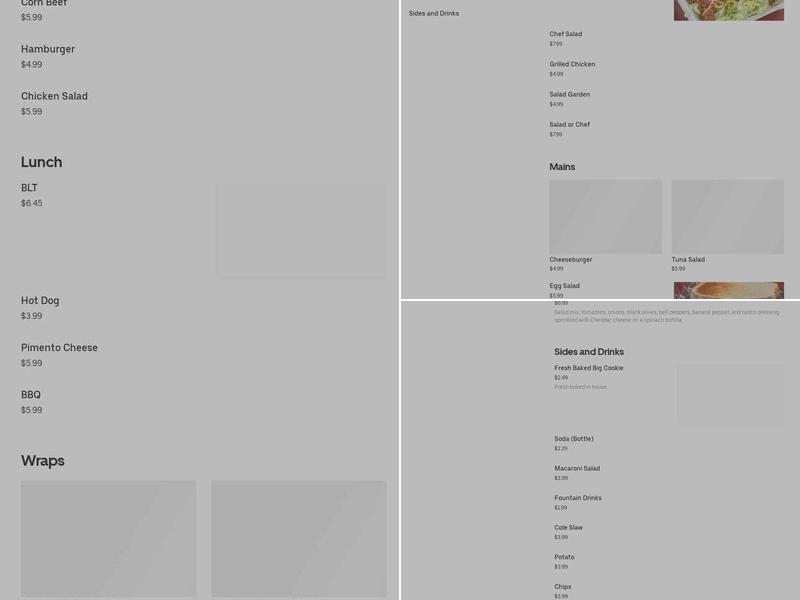 Midday At the Tower Menu