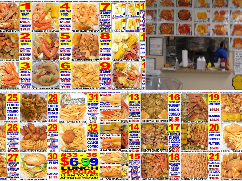 Barons Crab Stop Menu