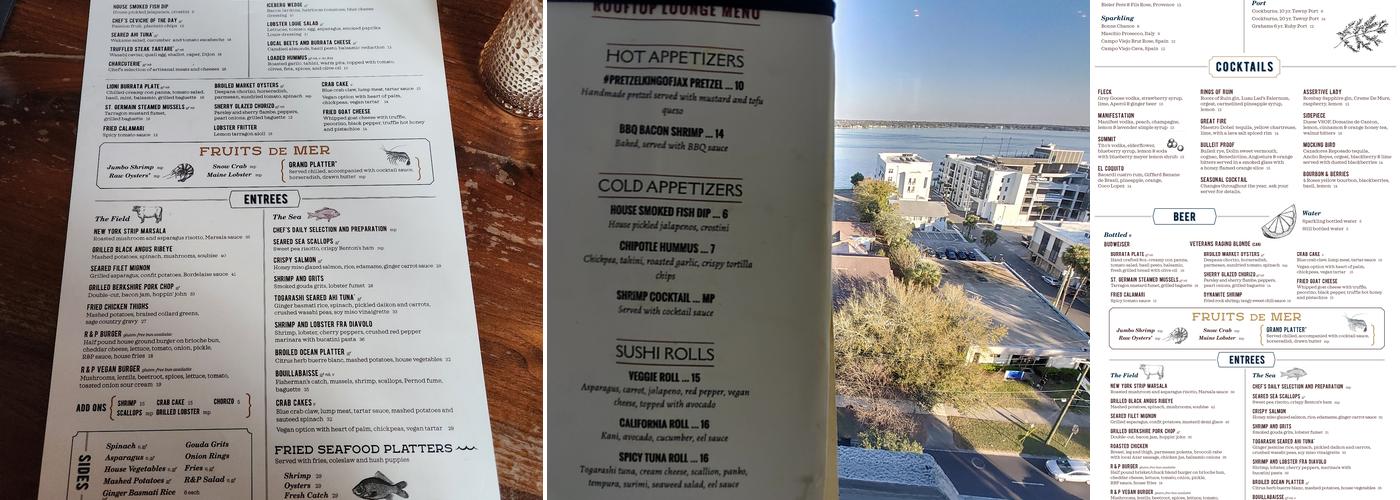 River & Post Menu