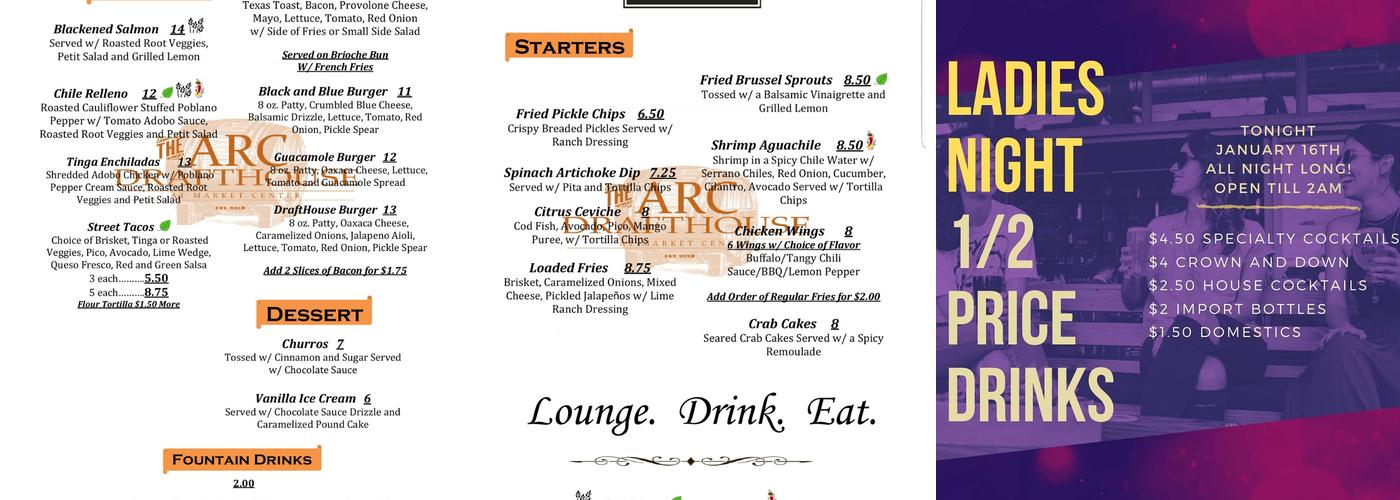 The ARC Drafthouse Menu