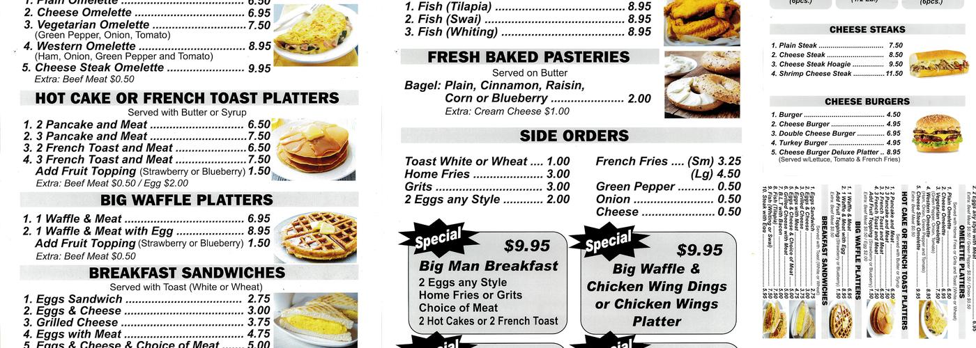 Ridge Best Diner Menu