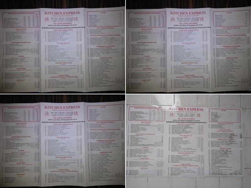 Kitchen Express Menu